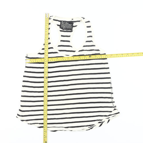 River Island Women’s Black White Striped Tank Top Size 10 Racerback