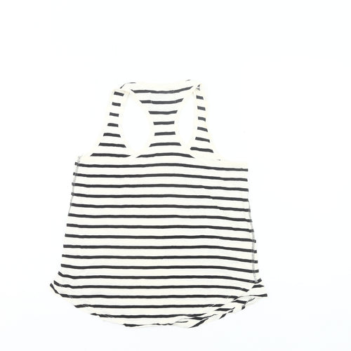 River Island Women’s Black White Striped Tank Top Size 10 Racerback