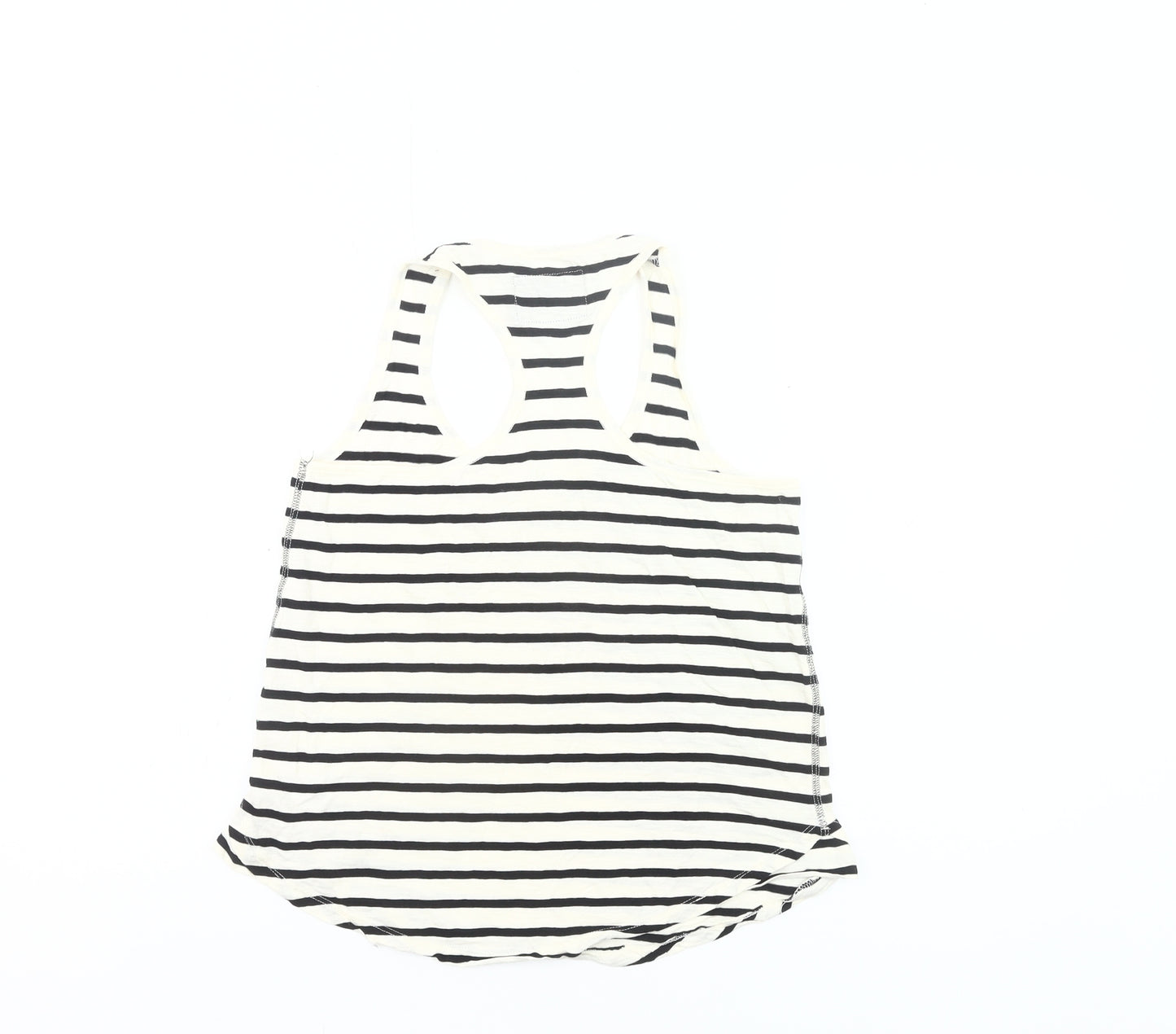 River Island Women’s Black White Striped Tank Top Size 10 Racerback