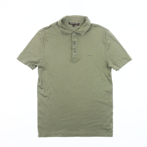Michael Kors Men's Green Cotton Polo Shirt S Regular Fit