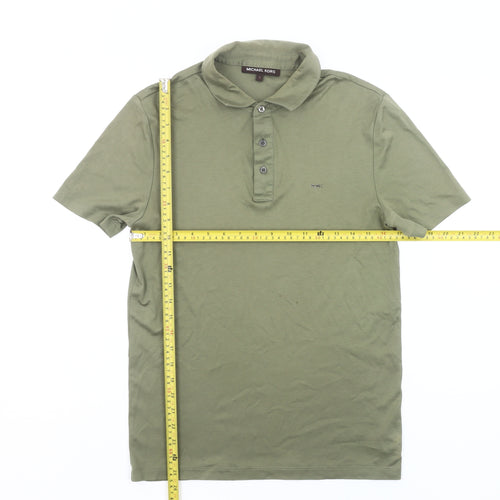 Michael Kors Men's Green Cotton Polo Shirt S Regular Fit