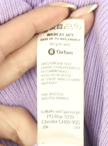 Marks and Spencer Womens Purple Size 16 Cardigan Knit Long Sleeve