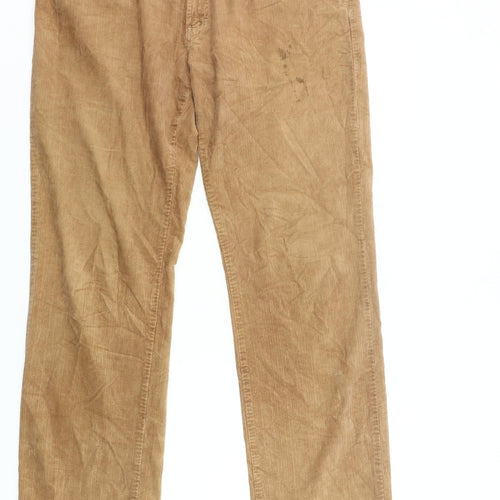 Trussardi Men's Beige Corduroy Chino Trousers Size 36 Straight