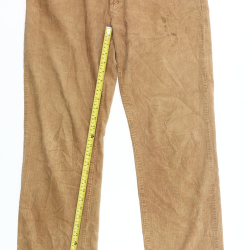 Trussardi Men's Beige Corduroy Chino Trousers Size 36 Straight