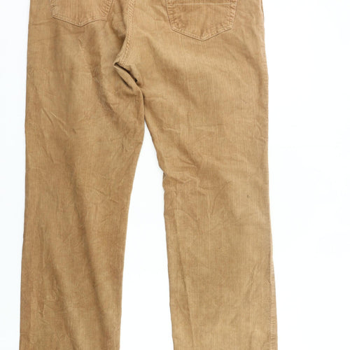 Trussardi Men's Beige Corduroy Chino Trousers Size 36 Straight