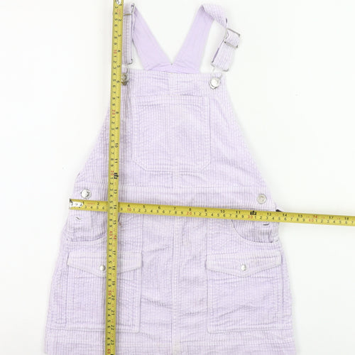 Marks and Spencer Girls Purple Corduroy Pinafore Dress 8-9 Yrs Sleeveless