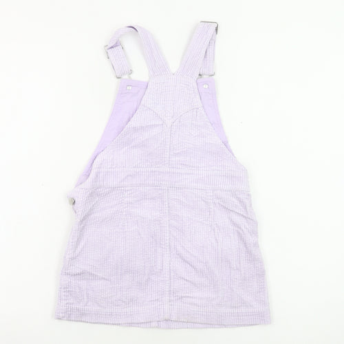 Marks and Spencer Girls Purple Corduroy Pinafore Dress 8-9 Yrs Sleeveless