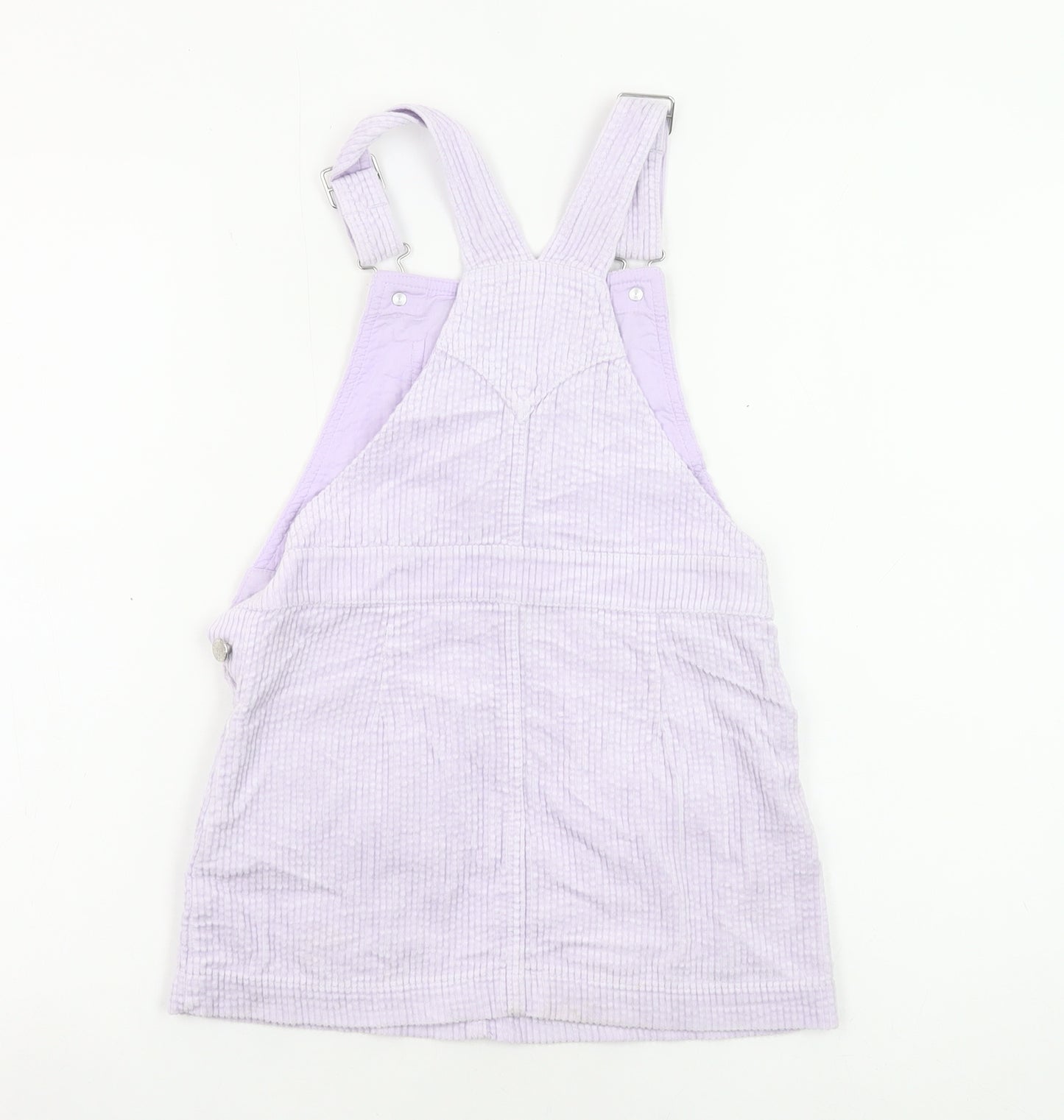 Marks and Spencer Girls Purple Corduroy Pinafore Dress 8-9 Yrs Sleeveless