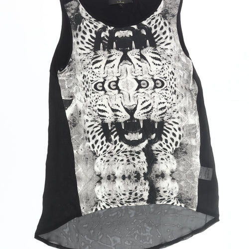 Firetrap Women’s Black Animal Print Sleeveless Tank Top Size S