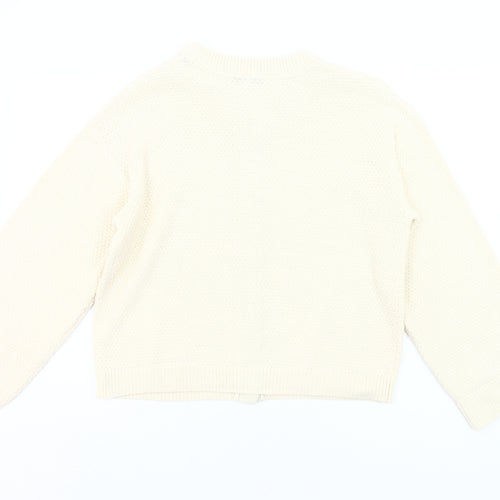 Amara Reya Women Ivory Cardigan XL Knit Button Front Jumper