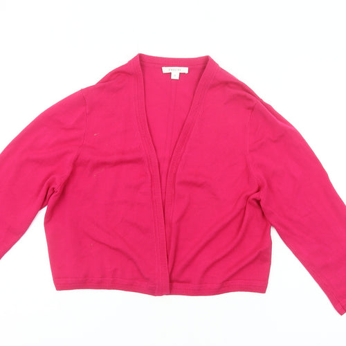 Precis Women Pink V-Neck Cardigan M Long Sleeve Knitwear