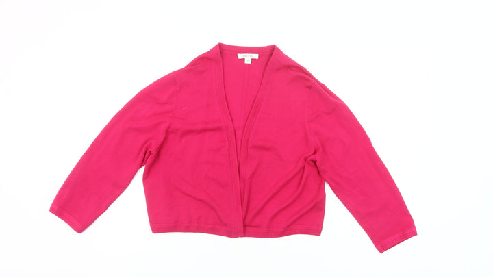 Precis Women Pink V-Neck Cardigan M Long Sleeve Knitwear