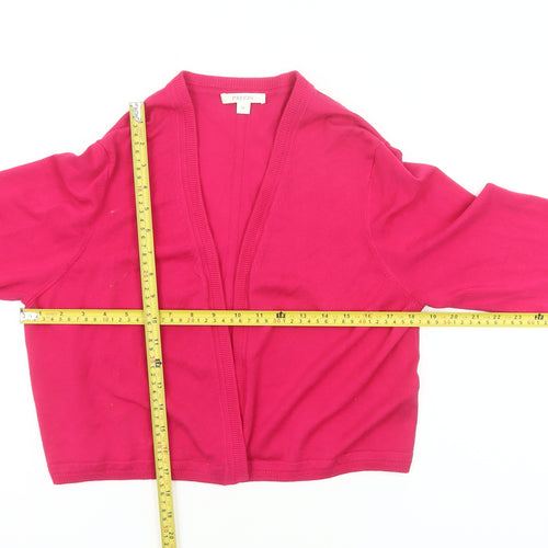 Precis Women Pink V-Neck Cardigan M Long Sleeve Knitwear