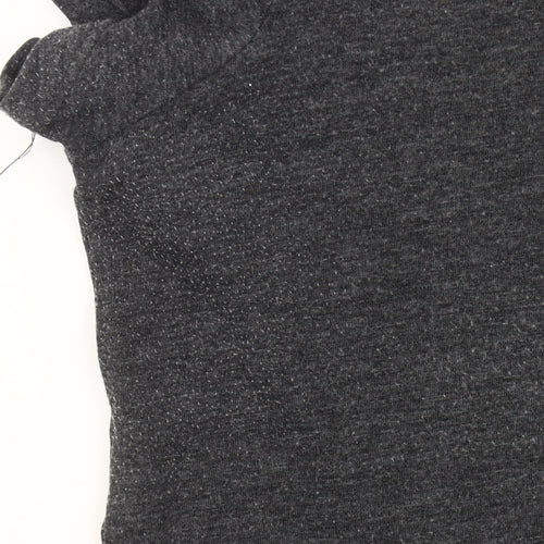 ELLE Sport Womens Grey V-Neck T-Shirt Size L Casual Top