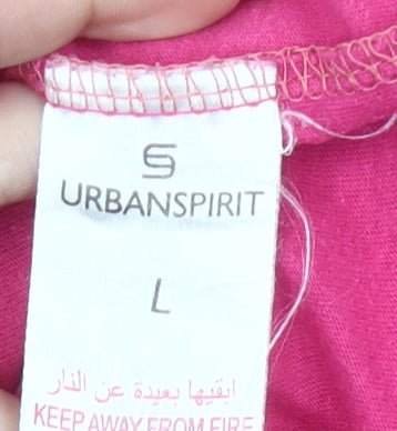 Urban Spirit Men’s Pink Surf Graphic T-Shirt L Regular Fit