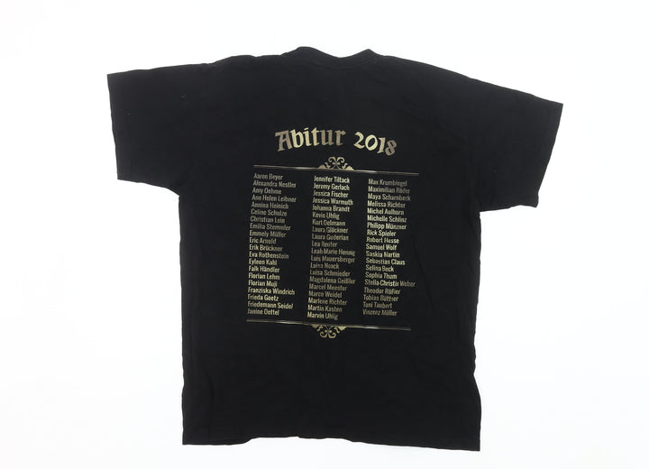B&C Collection Men’s Black Graphic Abitur 2018 Funny School T-Shirt M