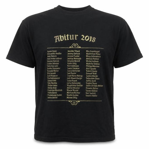 B&C Collection Men’s Black Graphic Abitur 2018 Funny School T-Shirt M