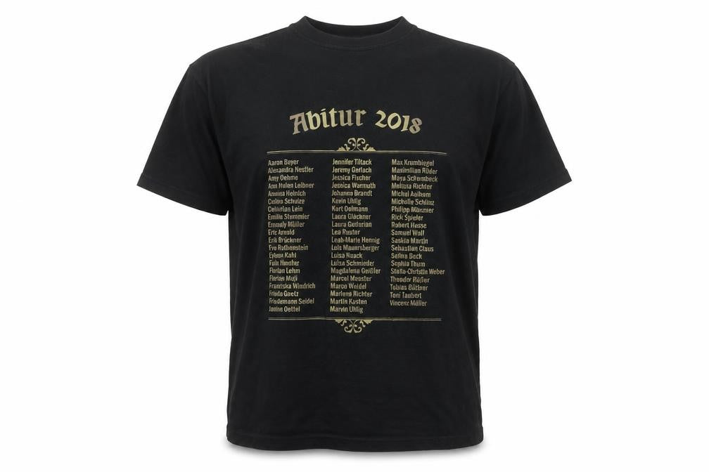 B&C Collection Men’s Black Graphic Abitur 2018 Funny School T-Shirt M