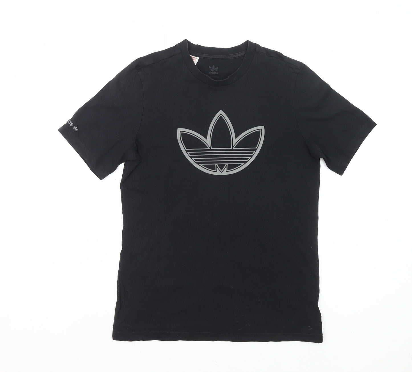 Adidas Boys Black Logo T-Shirt 14 Years Regular Fit Short Sleeve Cotton