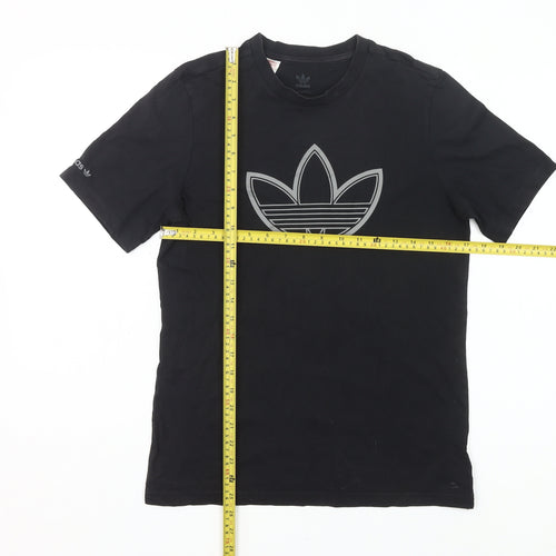 Adidas Boys Black Logo T-Shirt 14 Years Regular Fit Short Sleeve Cotton