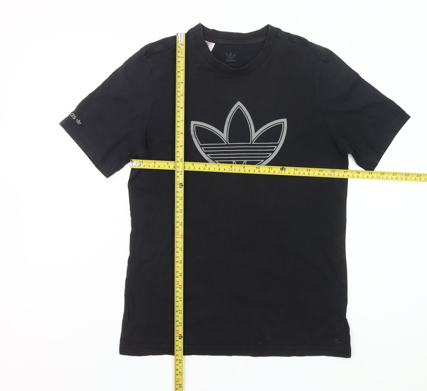 Adidas Boys Black Logo T-Shirt 14 Years Regular Fit Short Sleeve Cotton