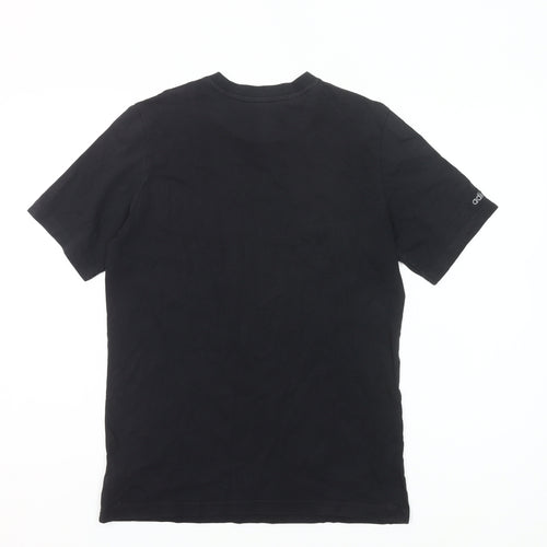 Adidas Boys Black Logo T-Shirt 14 Years Regular Fit Short Sleeve Cotton