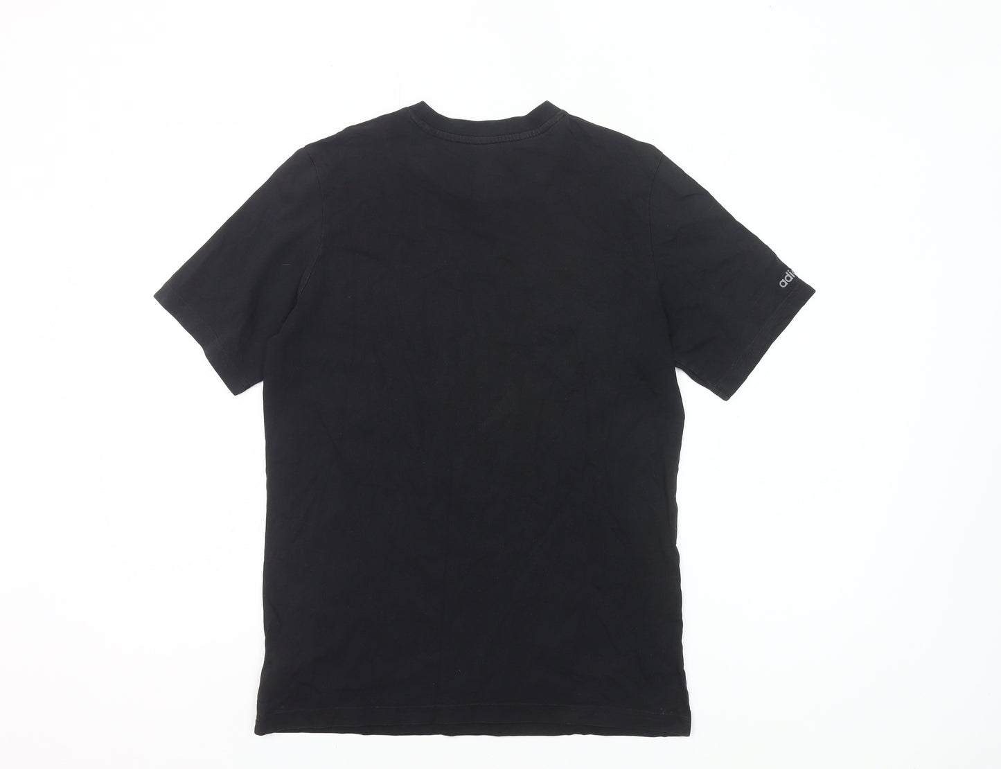 Adidas Boys Black Logo T-Shirt 14 Years Regular Fit Short Sleeve Cotton