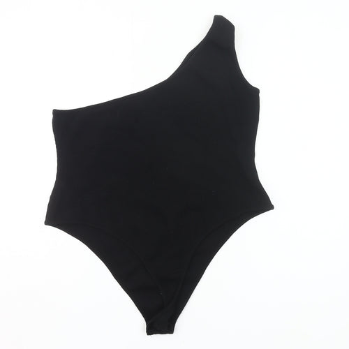 boohoo Womens Black One Shoulder Bodysuit Size 20 Plus