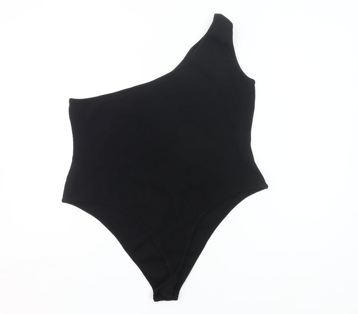 boohoo Womens Black One Shoulder Bodysuit Size 20 Plus