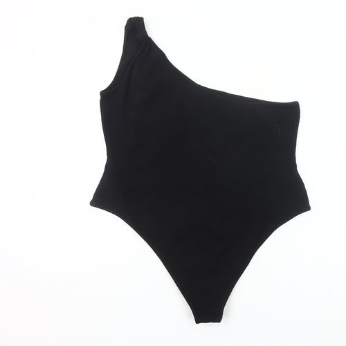 boohoo Womens Black One Shoulder Bodysuit Size 20 Plus
