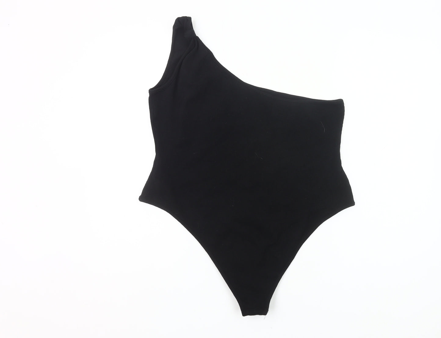 boohoo Womens Black One Shoulder Bodysuit Size 20 Plus
