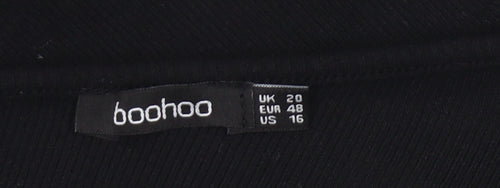boohoo Womens Black One Shoulder Bodysuit Size 20 Plus