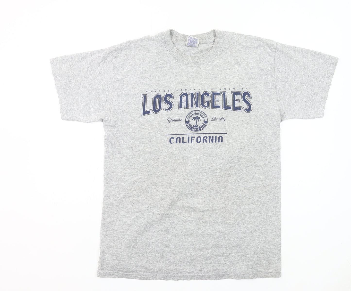 Gildan Mens Grey M Los Angeles California Graphic T-Shirt