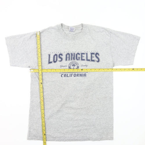 Gildan Mens Grey M Los Angeles California Graphic T-Shirt