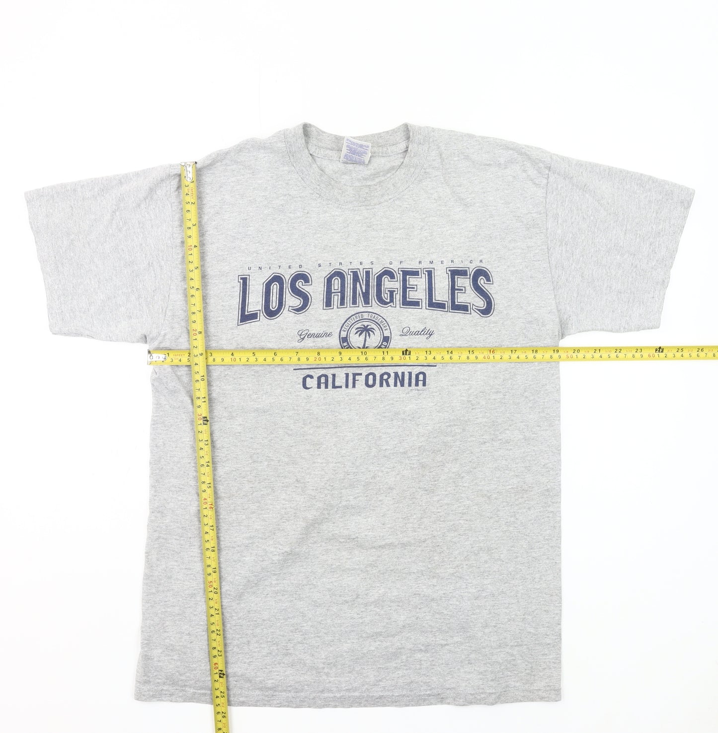 Gildan Mens Grey M Los Angeles California Graphic T-Shirt