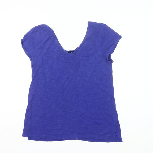 Gap Women’s Blue Cotton Short Sleeve Scoop Neck T-Shirt Size M