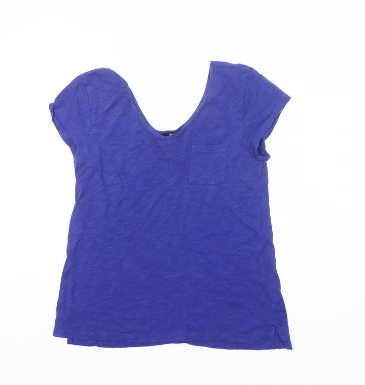 Gap Women’s Blue Cotton Short Sleeve Scoop Neck T-Shirt Size M