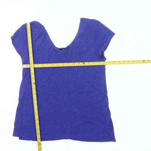 Gap Women’s Blue Cotton Short Sleeve Scoop Neck T-Shirt Size M