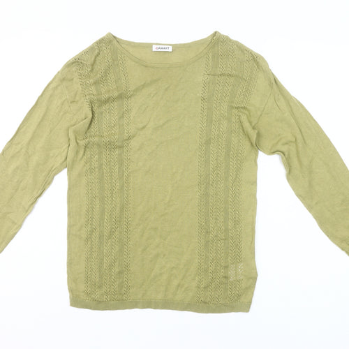 Damart Women Green Linen Cotton Pullover Jumper Size 10/12