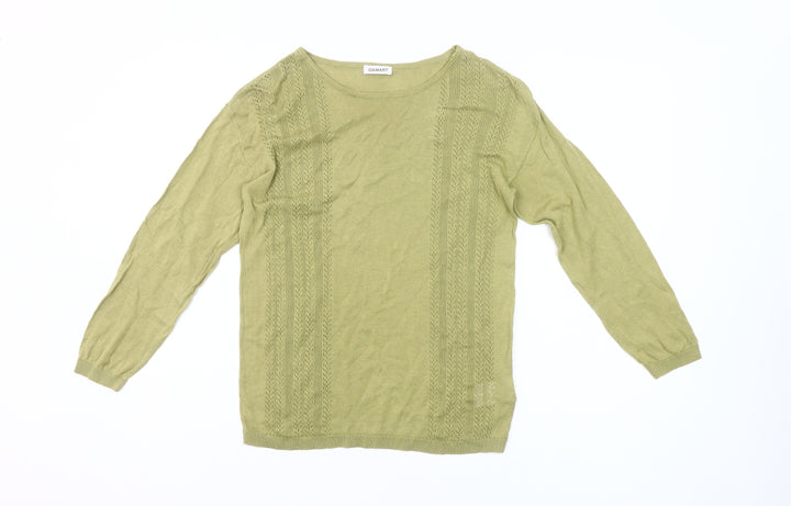Damart Women Green Linen Cotton Pullover Jumper Size 10/12