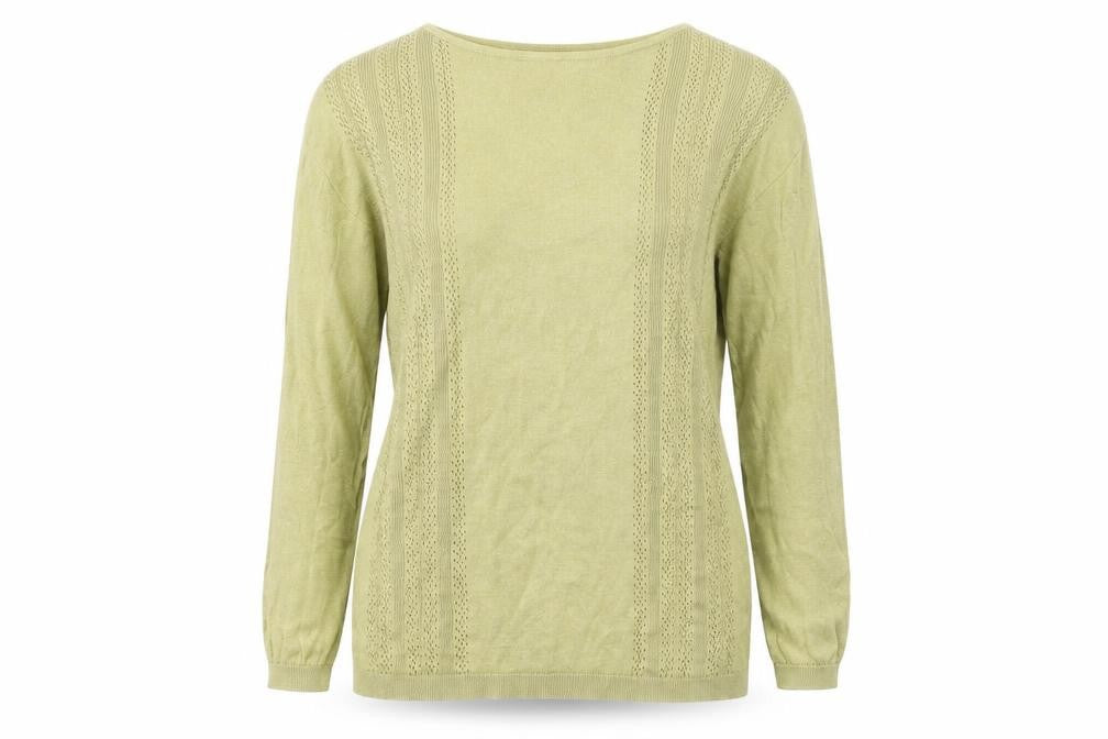 Front view of Damart Women Green Linen Cotton jumper, size 10/12