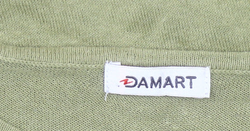 Damart Women Green Linen Cotton Pullover Jumper Size 10/12