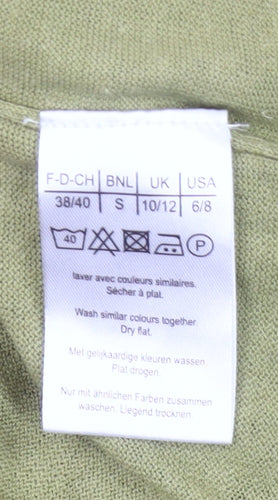 Damart Women Green Linen Cotton Pullover Jumper Size 10/12