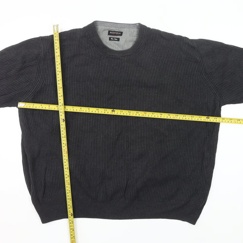Redfield Mens Grey 2XL Cotton Crew Neck Pullover Jumper