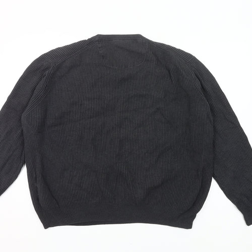Redfield Mens Grey 2XL Cotton Crew Neck Pullover Jumper