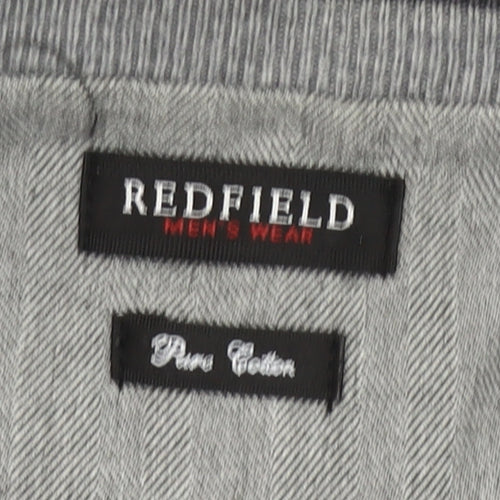 Redfield Mens Grey 2XL Cotton Crew Neck Pullover Jumper