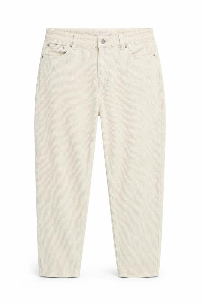 Topshop Women’s Beige Corduroy Chino Trousers Size 12 Straight Leg