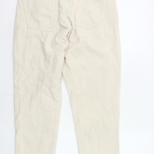 Topshop Women’s Beige Corduroy Chino Trousers Size 12 Straight Leg