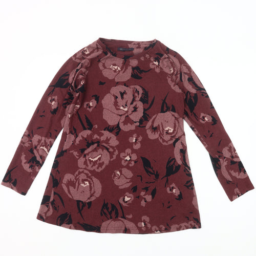 Marks and Spencer Women’s Pink Floral Tunic Blouse UK 10 Long Sleeve