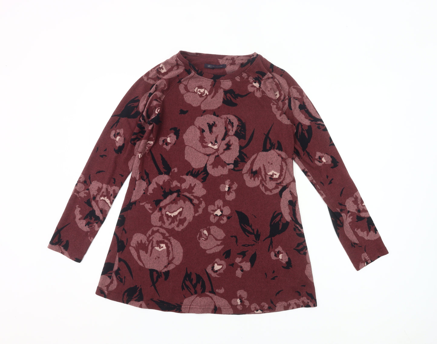 Marks and Spencer Women’s Pink Floral Tunic Blouse UK 10 Long Sleeve